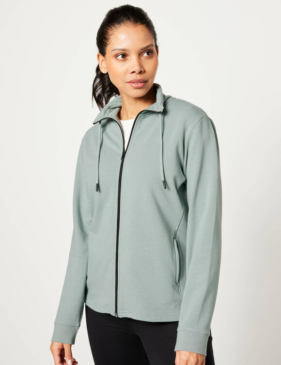 Sweat zippé, col montant (vert d'eau) Sweat zippé, col montant (vert d'eau)